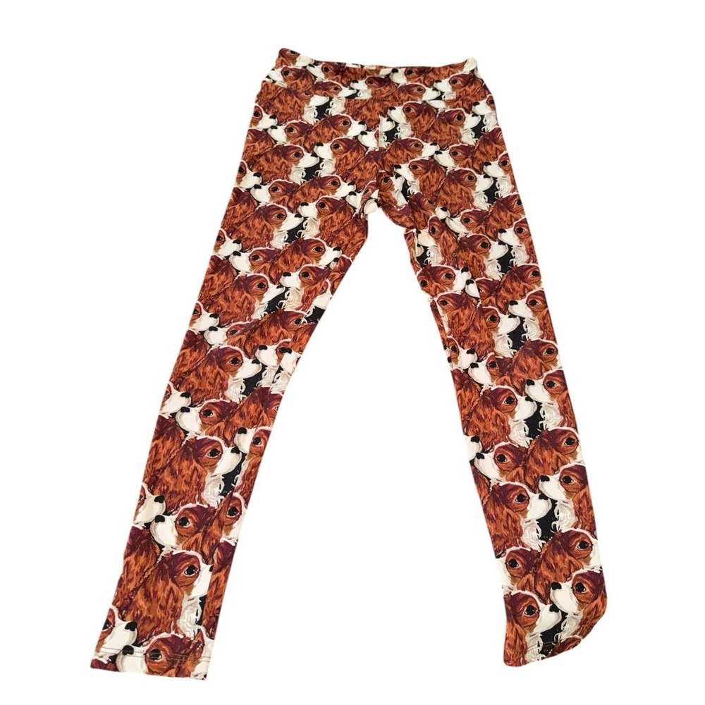 LuLaRoe One Size Leggings Cavalier King Charles Spaniel Dog Print OS‎ Stretch